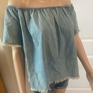 Denim Off-Shoulder Top